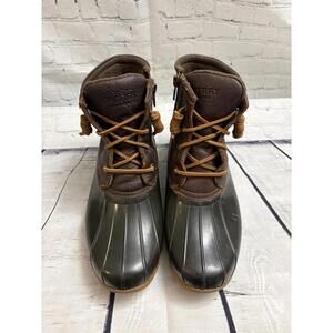 Sperry Salt Water Duck Boot Brown Rubber/Leather Women’s 7
